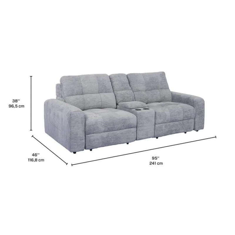Modular Loveseat with Power Sliders and Console - 3 pcs