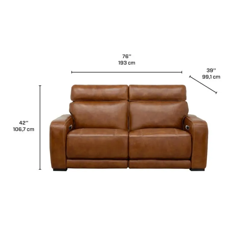 Modular Power Reclining Loveseat with Built-In Speakers, Massage & Heat - 2 pcs
