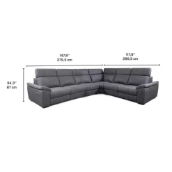 Modular Power Reclining Sectional with Adjustable Headrests - 6 pcs