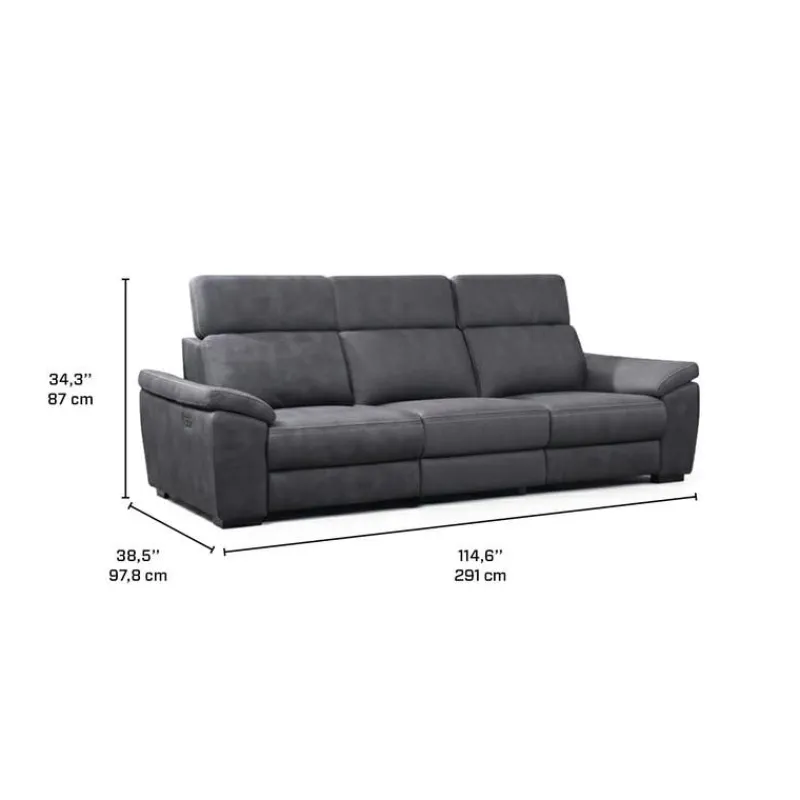 Modular Power Reclining Sofa with Adjustable Headrests - 3 pcs