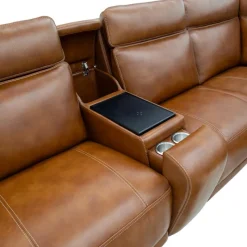 Modular Power Reclining Sectional with 2 Consoles, Built-In Speakers, Massage & Heat - 7 pcs