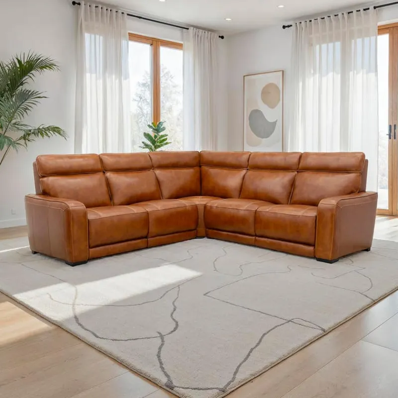 Modular Power Reclining Sectional with Built-In Speakers, Massage & Heat - 5 pcs