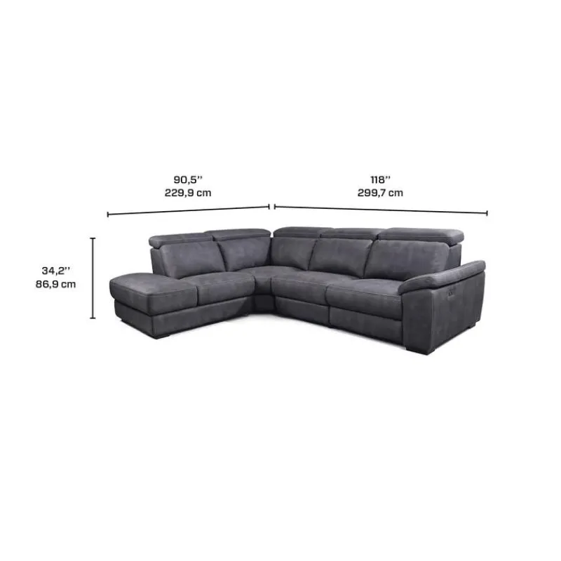 Modular Power Reclining Sectional with Adjustable Headrests - 4 pcs
