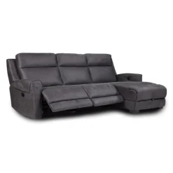 Modular Reclining Loveseat, Chaise with Storage, Console with Cup Holders and USB/USB-C Ports - 3 pcs