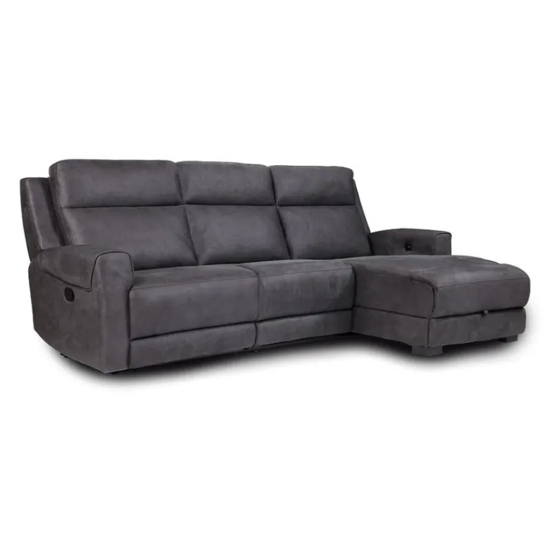 Modular Reclining Loveseat, Chaise with Storage, Console with Cup Holders and USB/USB-C Ports - 3 pcs