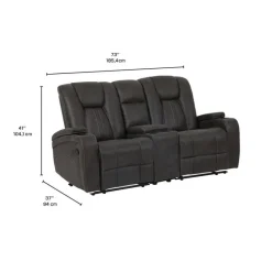 Modular Reclining Loveseat with Console - 3 pcs