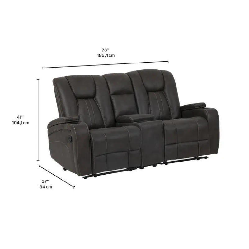 Modular Reclining Loveseat with Console - 3 pcs