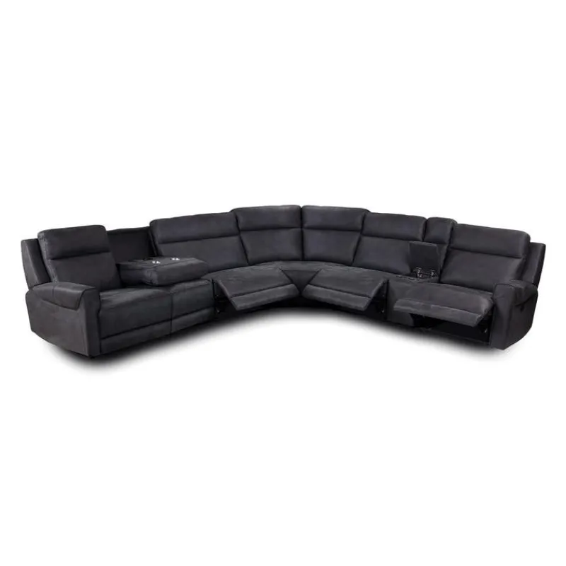 Modular Reclining Sectional with Fold-Down Seat, Console, Cup Holders and USB Ports - 7 pcs