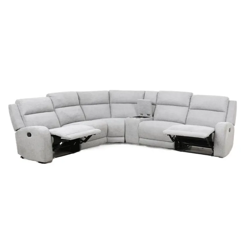 Modular Reclining Sectional and Console with Storage and Cup Holders - 6 pcs