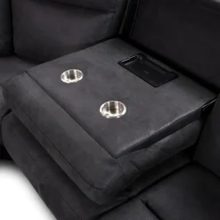 Modular Reclining Sectional with Fold-Down Seat, Chaise with Storage and Console - 6 pcs