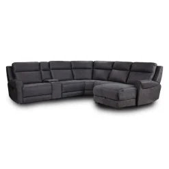 Modular Reclining Sectional, Fold-Down Seats, Chaise with Storage, Console with Cup Holders, and USB/USB-C Ports - 6 pcs
