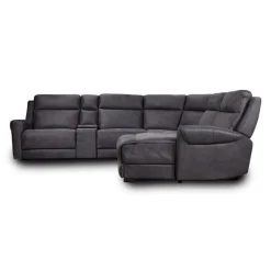 Modular Reclining Sectional, Fold-Down Seats, Chaise with Storage, Console with Cup Holders, and USB/USB-C Ports - 6 pcs