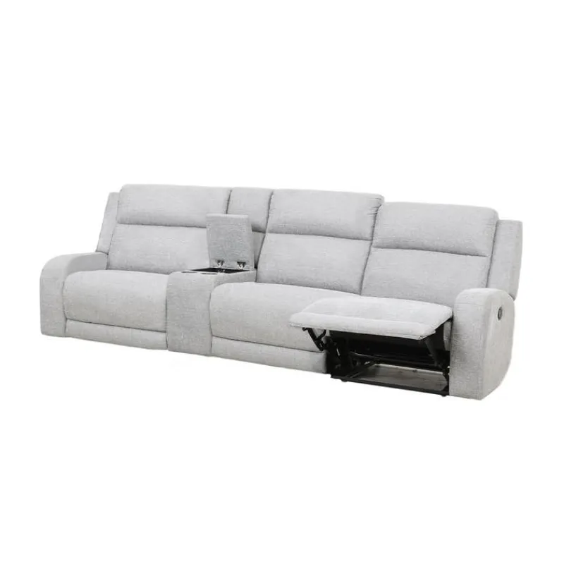 Modular Reclining Sofa and Console with Storage and Cup Holders - 4 pcs