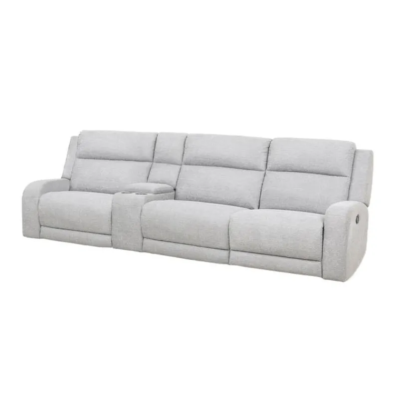 Modular Reclining Sofa and Console with Storage and Cup Holders - 4 pcs