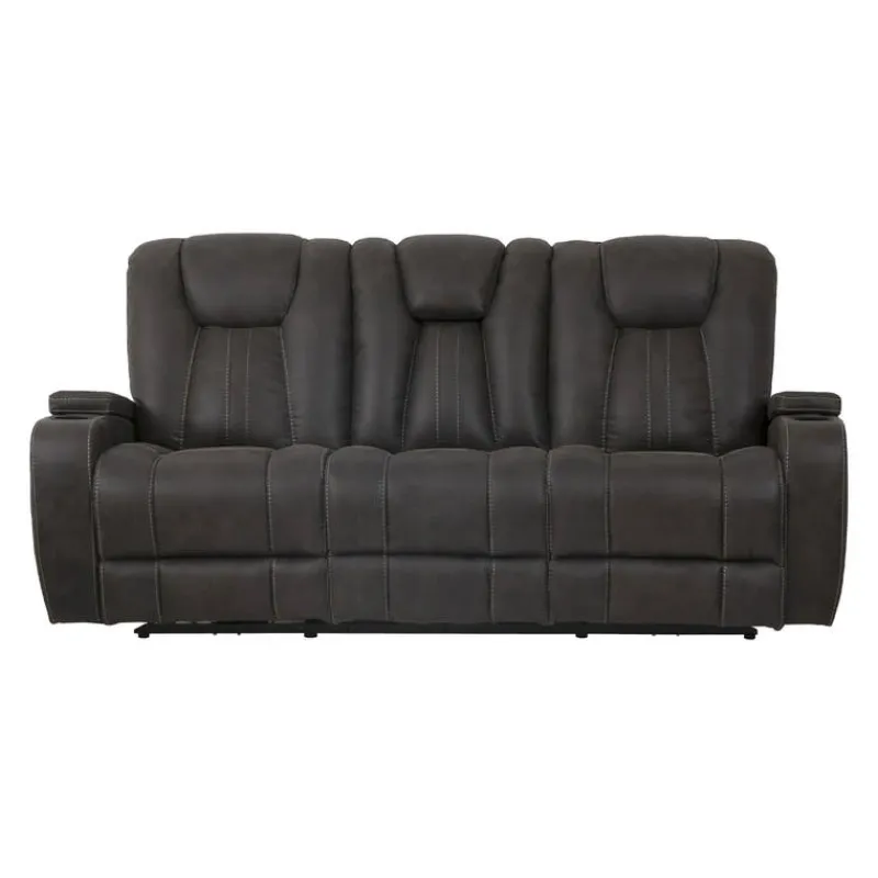 Modular Reclining Sofa with Drop-Down Backrest and Cup Holders - 3 pcs