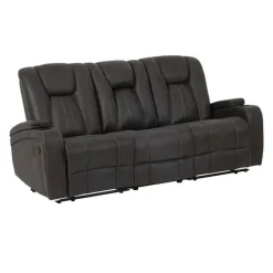 Modular Reclining Sofa with Drop-Down Backrest and Cup Holders - 3 pcs