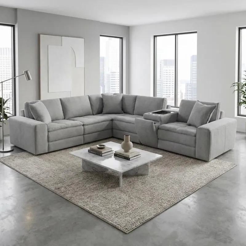 Modular Sectional and Console with Integrated Sound System – 6 pcs