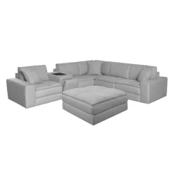 Modular Sectional, Console with Integrated Sound System and Ottoman – 6 pcs