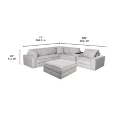 Modular Sectional, Console with Integrated Sound System and Ottoman – 6 pcs