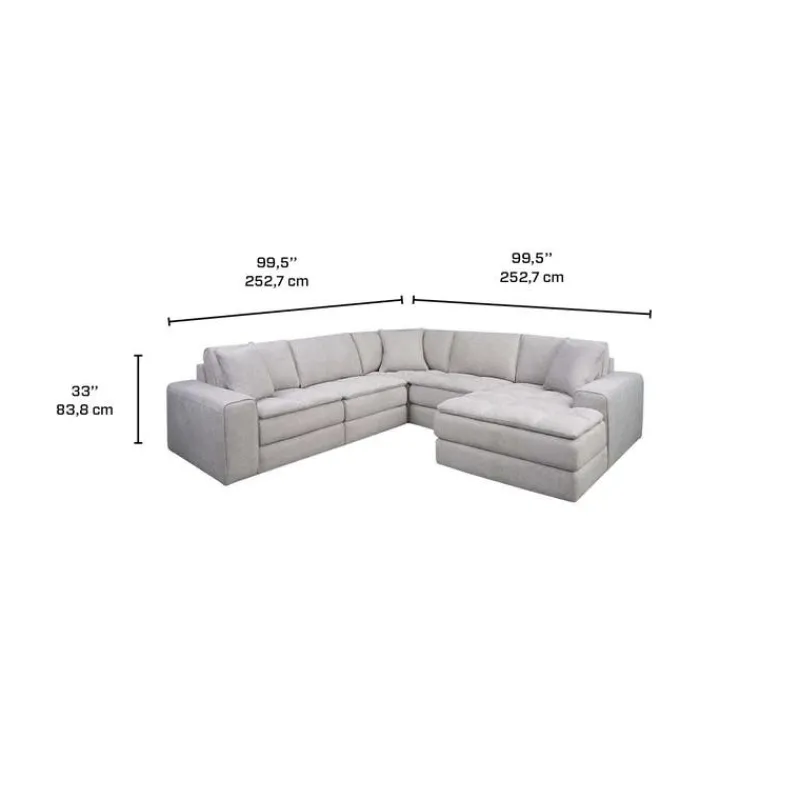 Modular Sectional with a Right-Side Chaise - 5 pcs