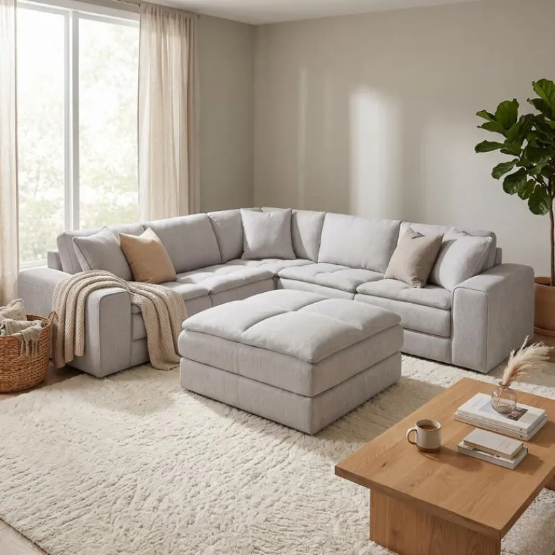 Modular Sectional with Ottoman - 5 pcs