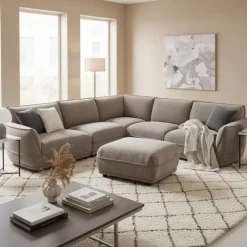 Modular Sectional with Ottoman - 6 pcs
