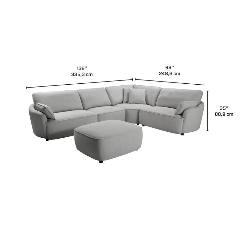 Modular Sectional with Ottoman - 5 pcs