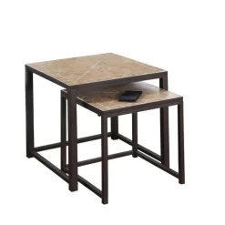 Monarch Nesting table - 2pcs set / terracotta tile top / -