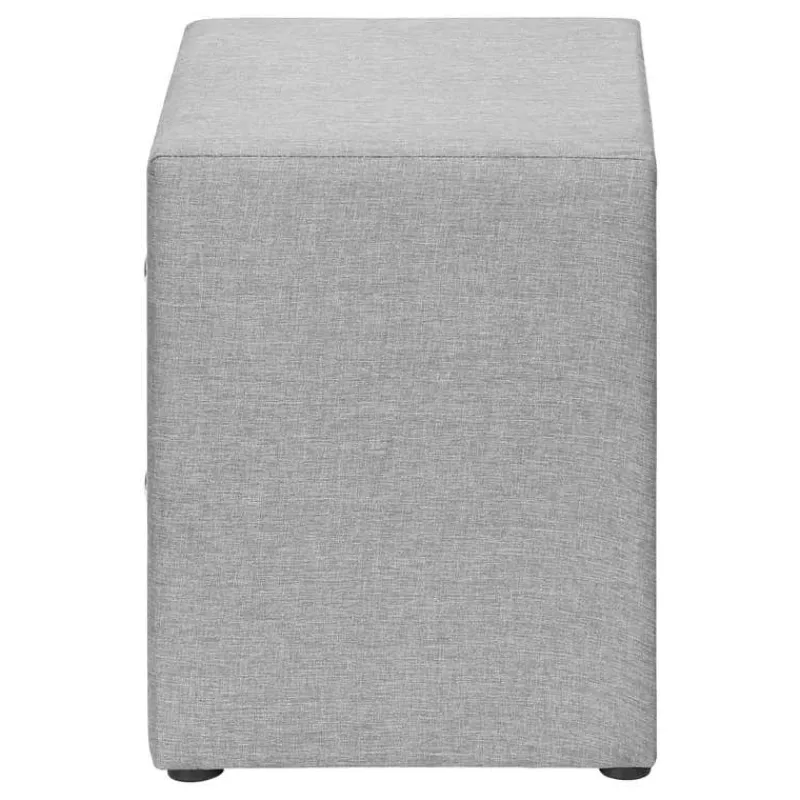 Monarch Nightstand - upholstered / 2 storage drawers - 21"h - linen-look -