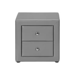 Monarch Nightstand - upholstered / 2 storage drawers - 21"h - leather-look -