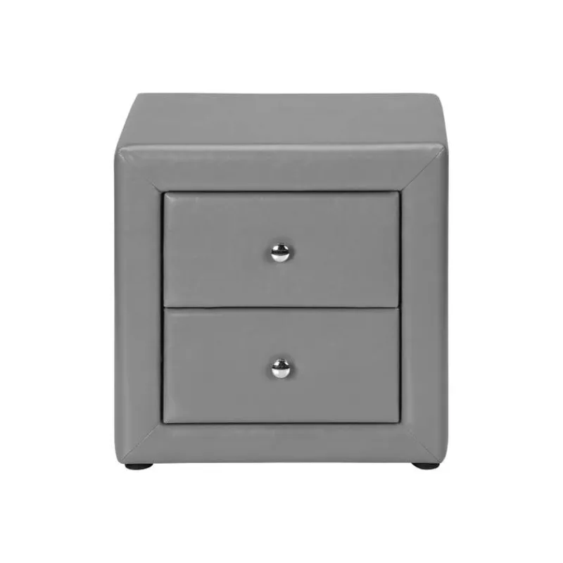 Monarch Nightstand - upholstered / 2 storage drawers - 21"h - leather-look -