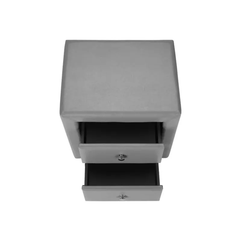 Monarch Nightstand - upholstered / 2 storage drawers - 21"h - leather-look -
