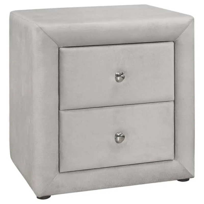 Monarch Nightstand - upholstered / 2 storage drawers - 21"h - velvet -