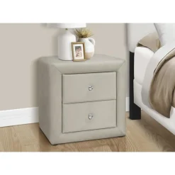 Monarch Nightstand - upholstered / 2 storage drawers - 21"h - velvet -