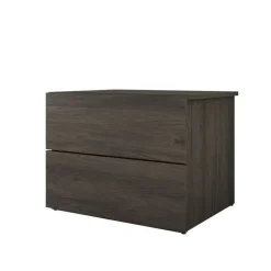 Nexera Nightstand, 2-Drawer, Bark -