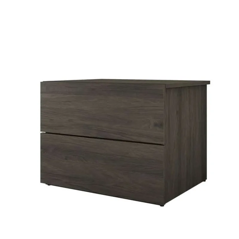 Nexera Nightstand, 2-Drawer, Bark -