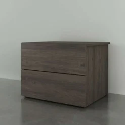 Nexera Nightstand, 2-Drawer, Bark -