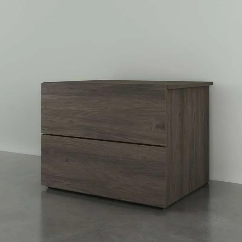 Nexera Nightstand, 2-Drawer, Bark -