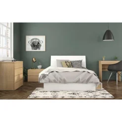 Nexera Nightstand, 2-Drawer, Natural Maple -