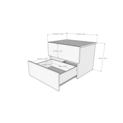 Nexera Nightstand, 2-Drawer, Walnut -