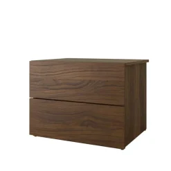 Nexera Nightstand, 2-Drawer, Walnut -