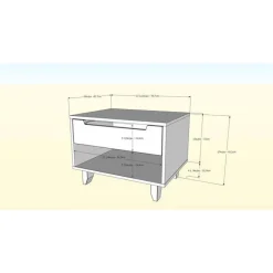 Nexera Nightstand, 1-Drawer, Walnut & Charcoal -