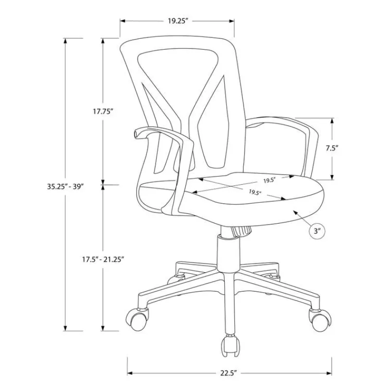Monarch Office chair - / base on castors -