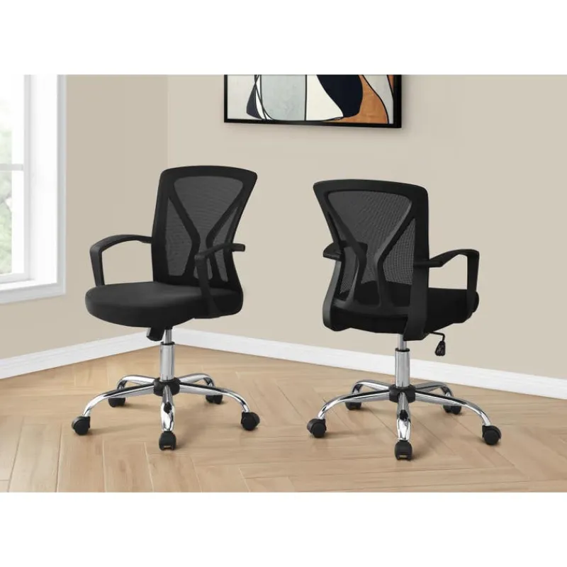 Monarch Office chair - / chrome base on castors -