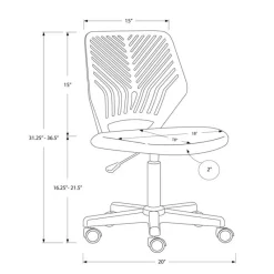 Monarch Office chair - juvenile / base on castors -