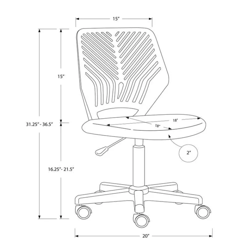 Monarch Office chair - juvenile / base on castors -