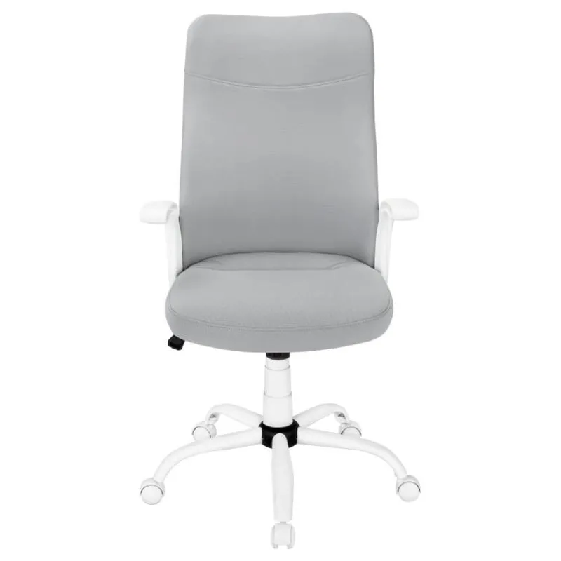 Monarch Office chair - executive / fixed armrests - adjustable height - grey fabric / -