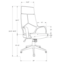 Monarch Office chair - / grey fabric / high back executive -