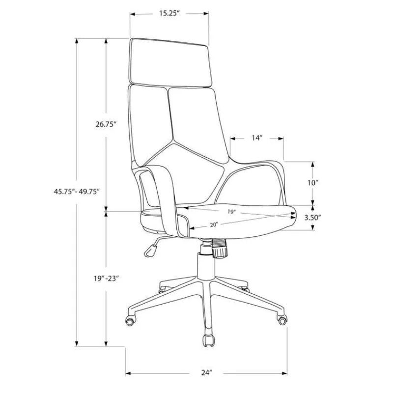 Monarch Office chair - / grey fabric / high back executive -