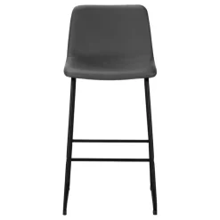 Monarch Office chair standing desk / metal frame - curved backrest / grey leather-l -
